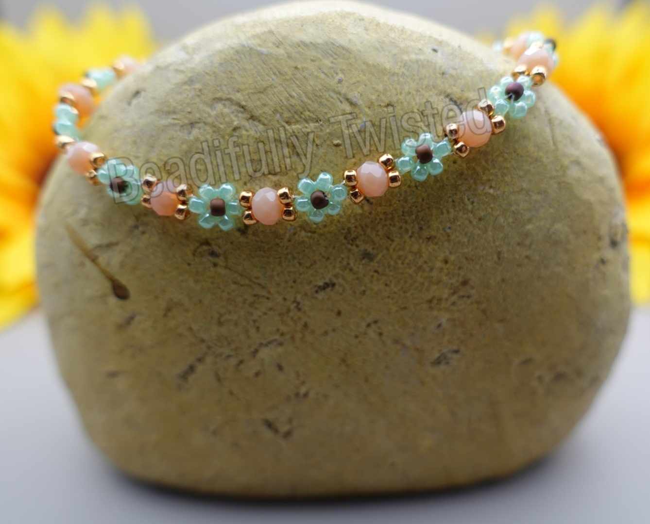 Handmade~Dainty Daisy Bracelets-Seed Beads~Gemstones