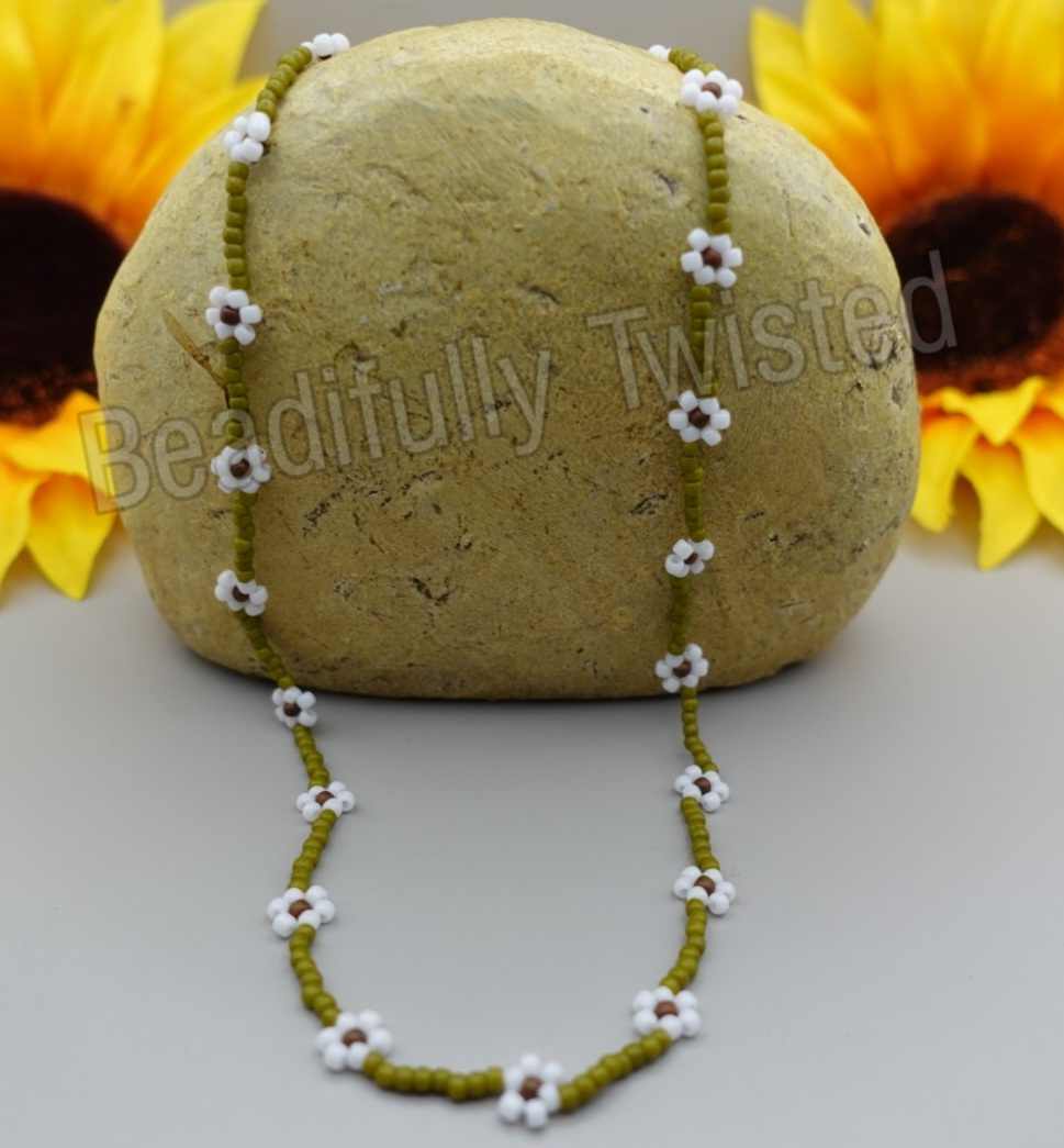 Handmade~Dainty Flower Chokers~Seed Beads