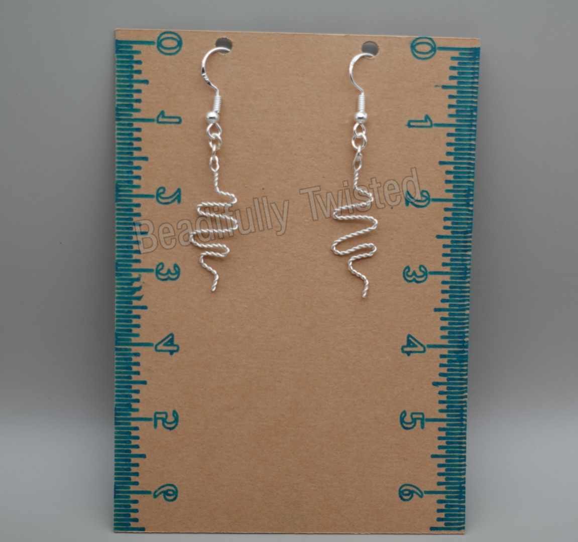 Handmade~Snake Earrings~Wire Wrapped~925 Sterling Silver