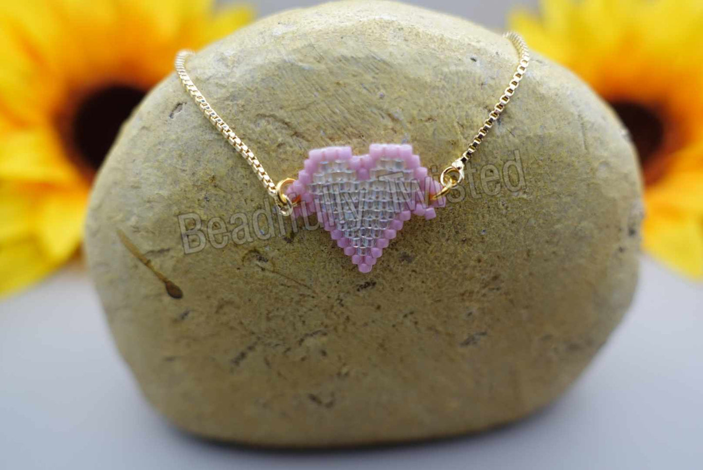 Handmade~Heart Shape Bracelet~Adjustable~Mothers Day