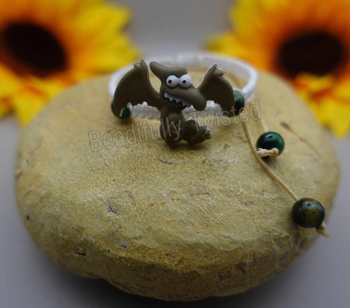 Handmade Macrame Bracelets~Dinos~Gemstones~Adjustable