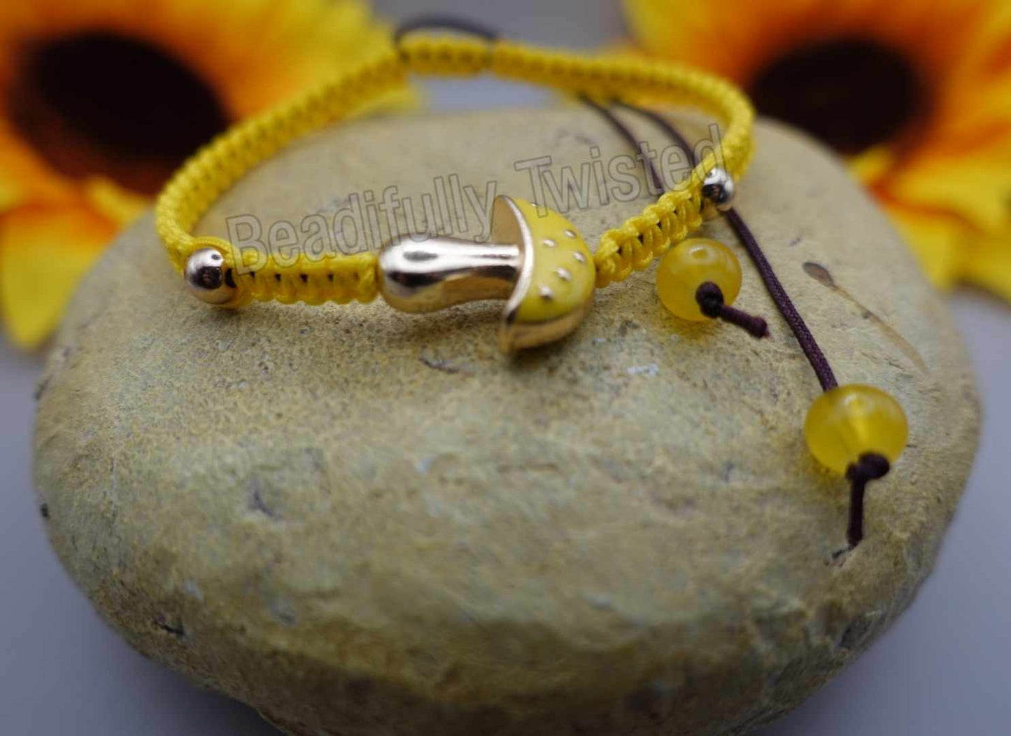 Handmade Macrame Bracelets~Mushy Charms~Adjustable