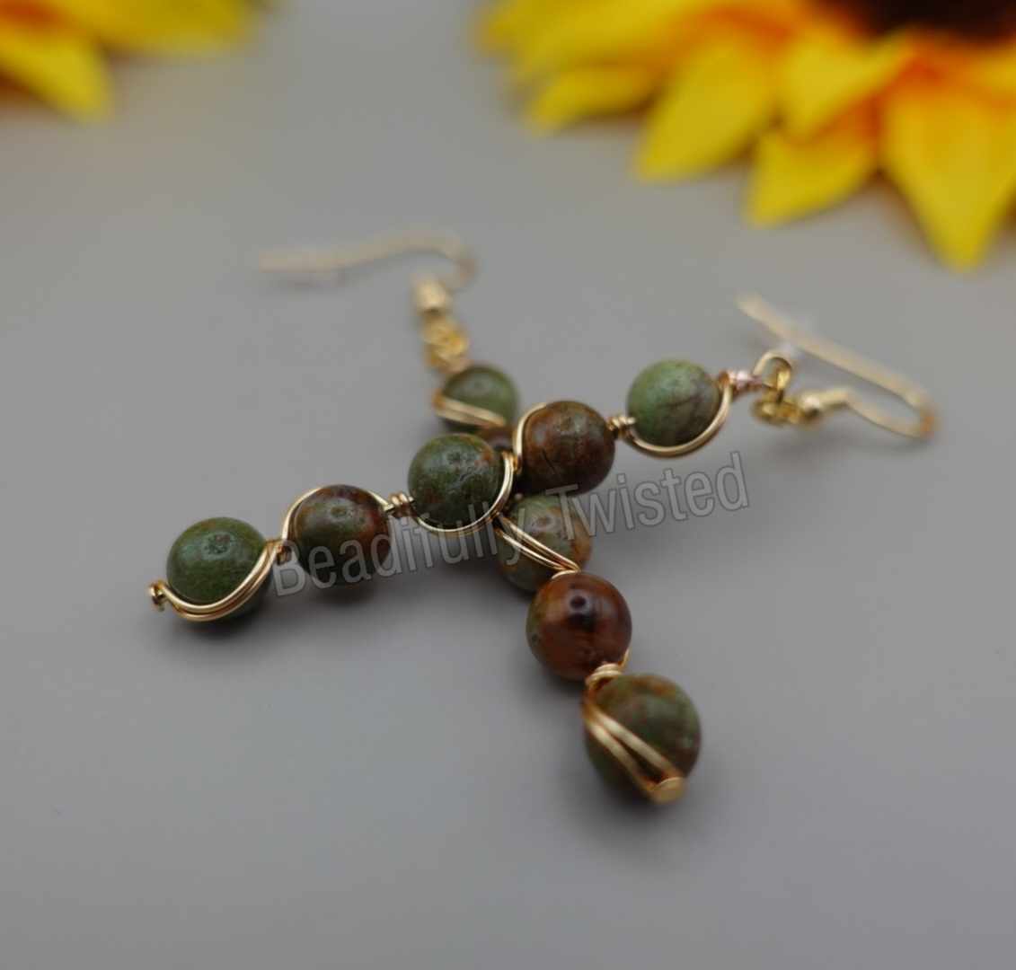 Handcrafted Gemstone Drop Earrings Beautifully Wrapped