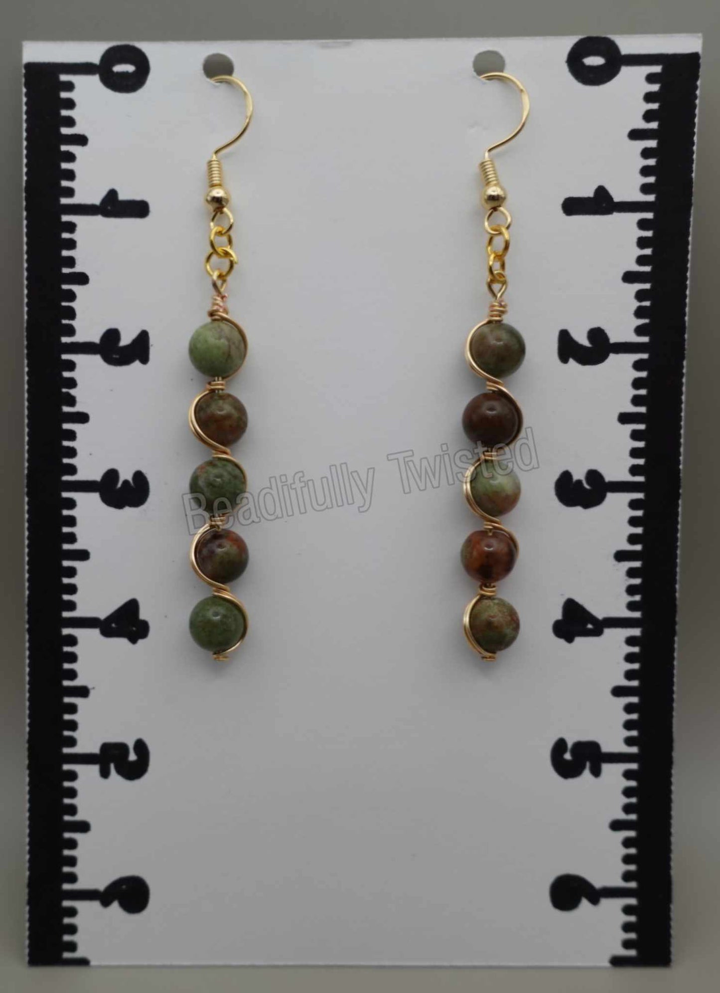 Handcrafted Gemstone Drop Earrings Beautifully Wrapped