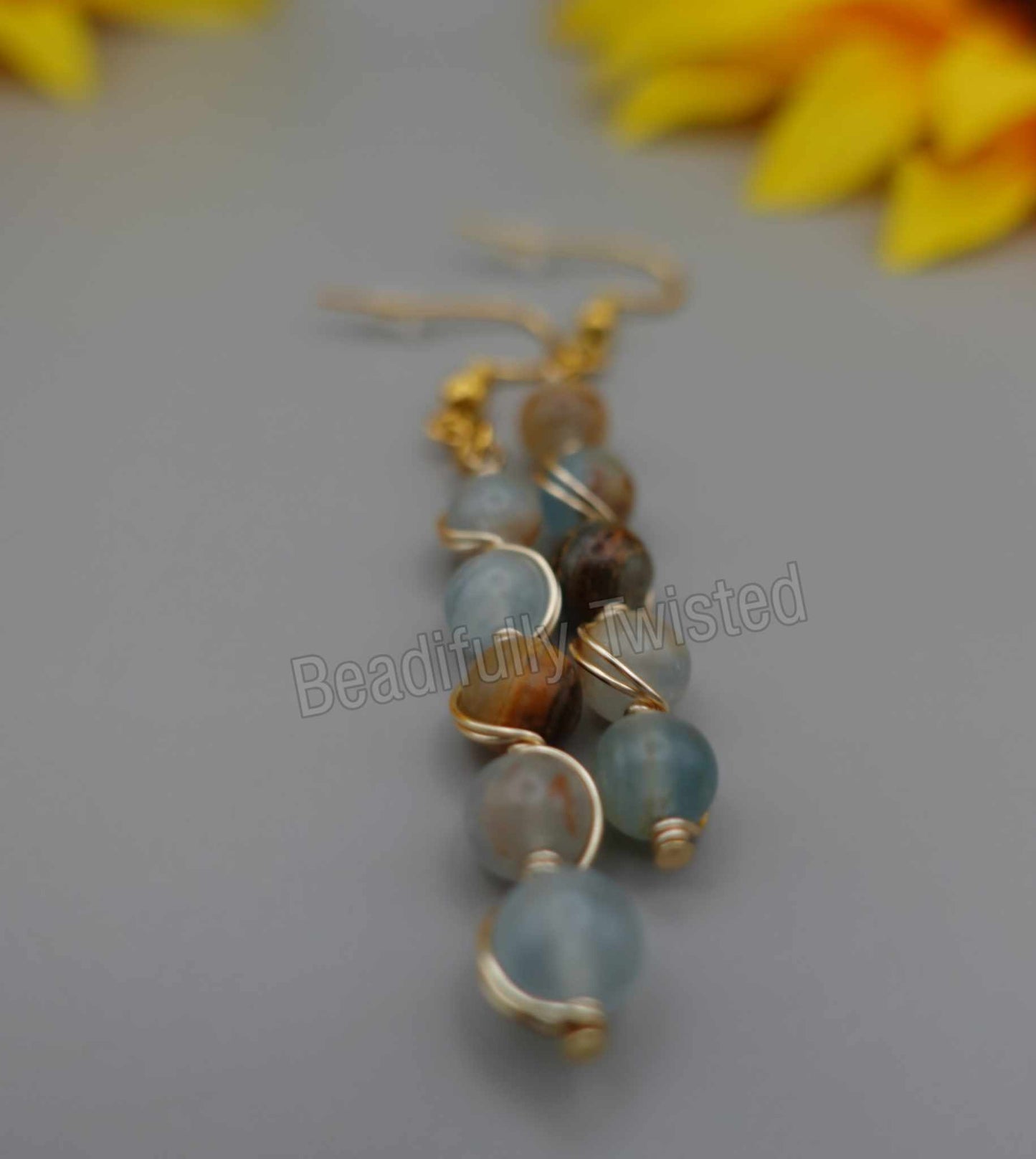 Handcrafted Gemstone Drop Earrings Beautifully Wrapped