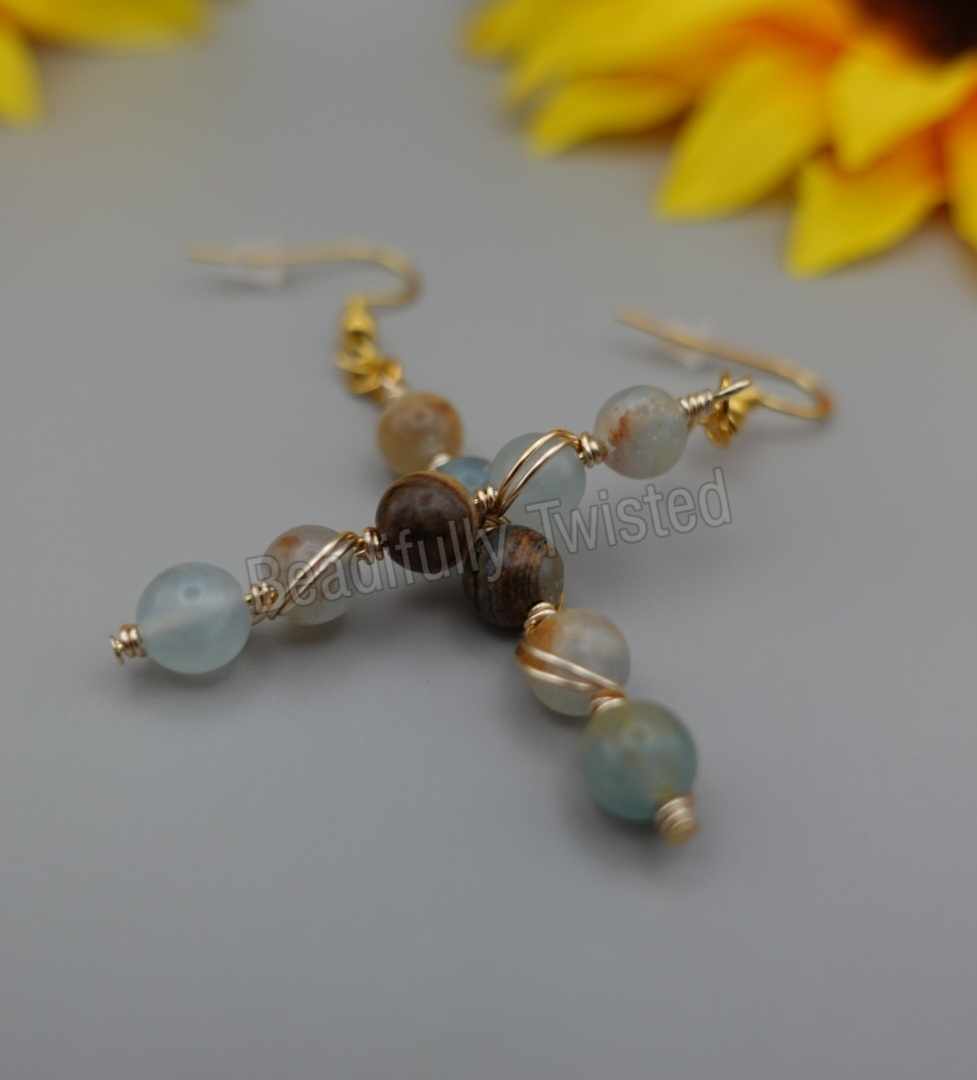 Handcrafted Gemstone Drop Earrings Beautifully Wrapped