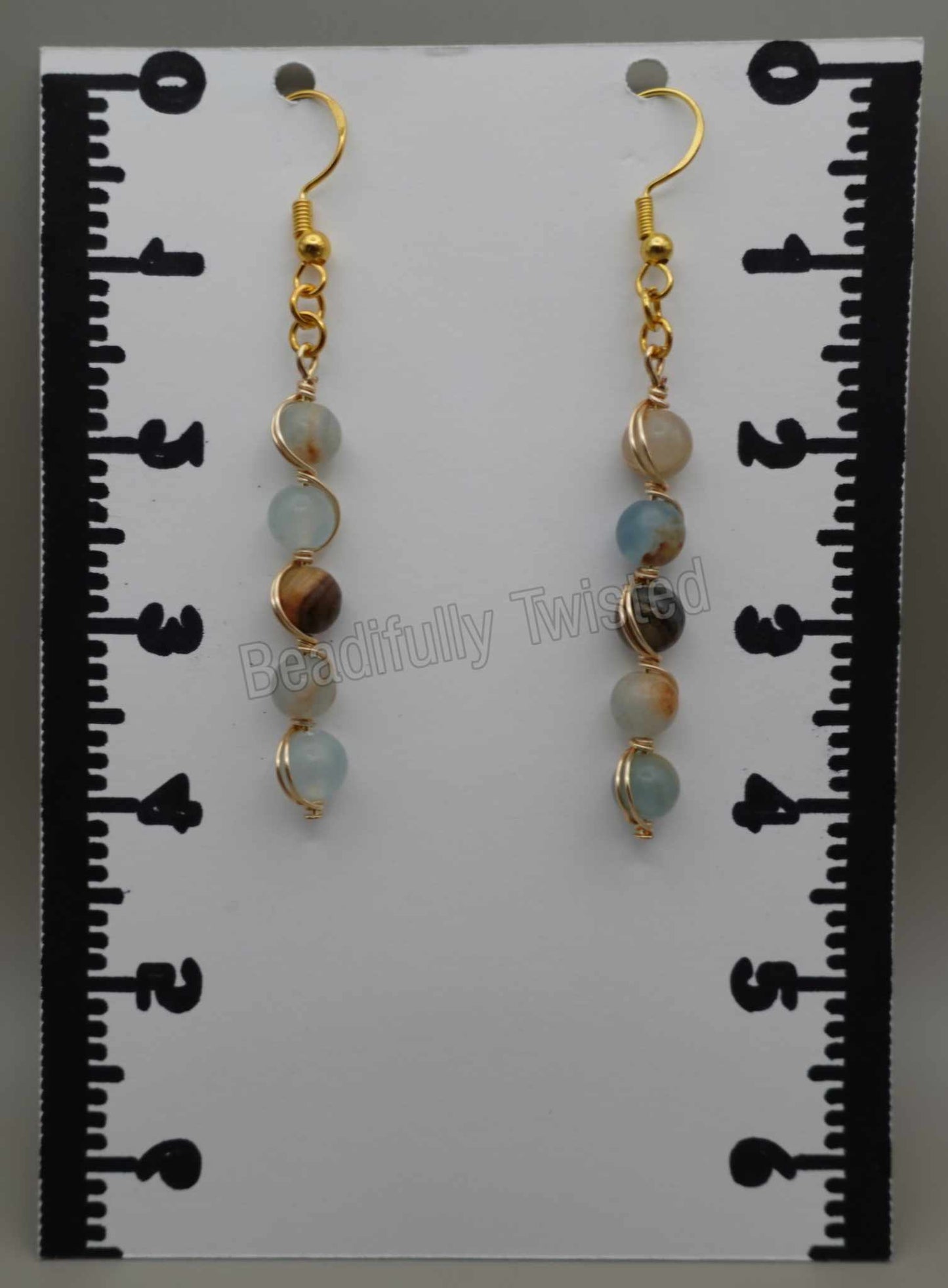 Handcrafted Gemstone Drop Earrings Beautifully Wrapped