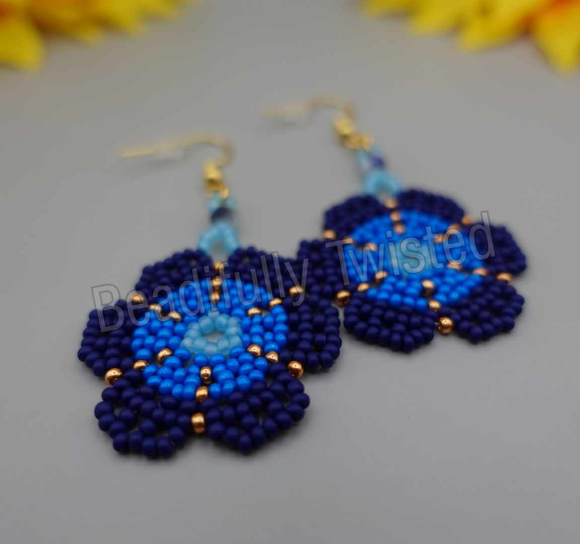 Handmade Floral Dangle Drop Earrings