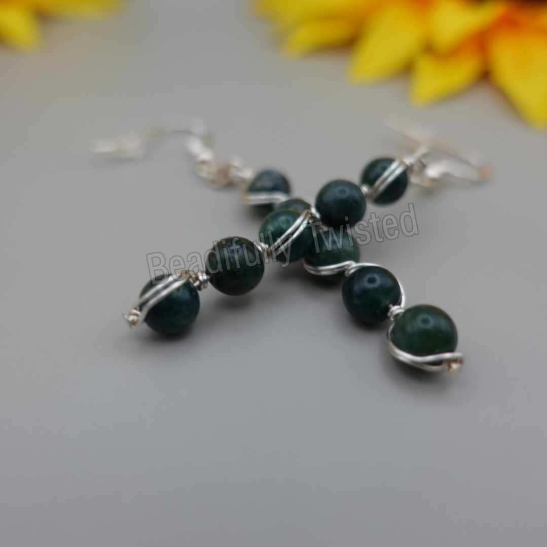 Handcrafted Gemstone Drop Earrings Beautifully Wrapped