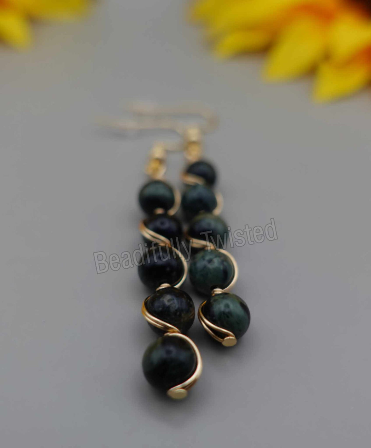 Handcrafted Gemstone Drop Earrings Beautifully Wrapped