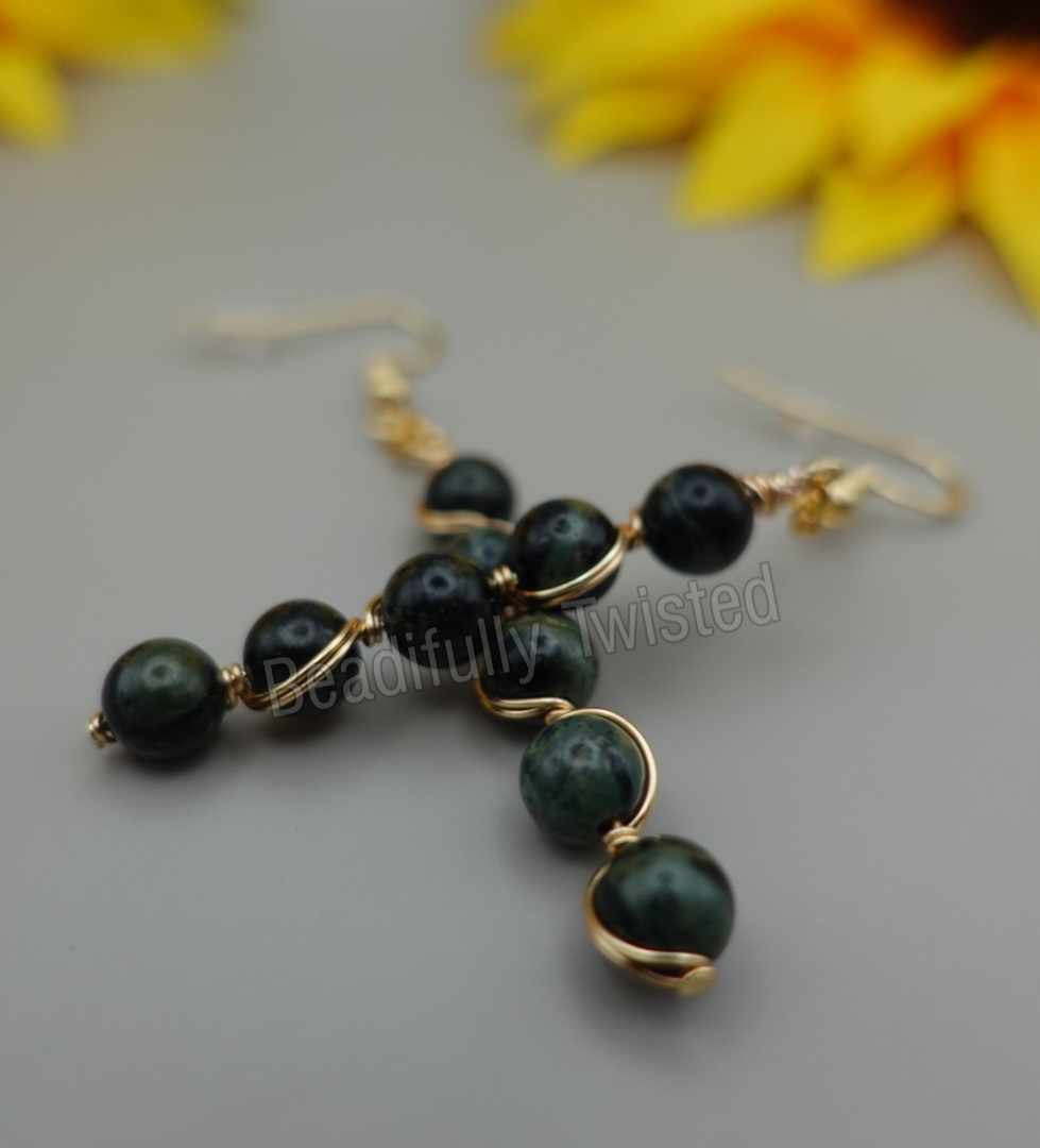 Handcrafted Gemstone Drop Earrings Beautifully Wrapped