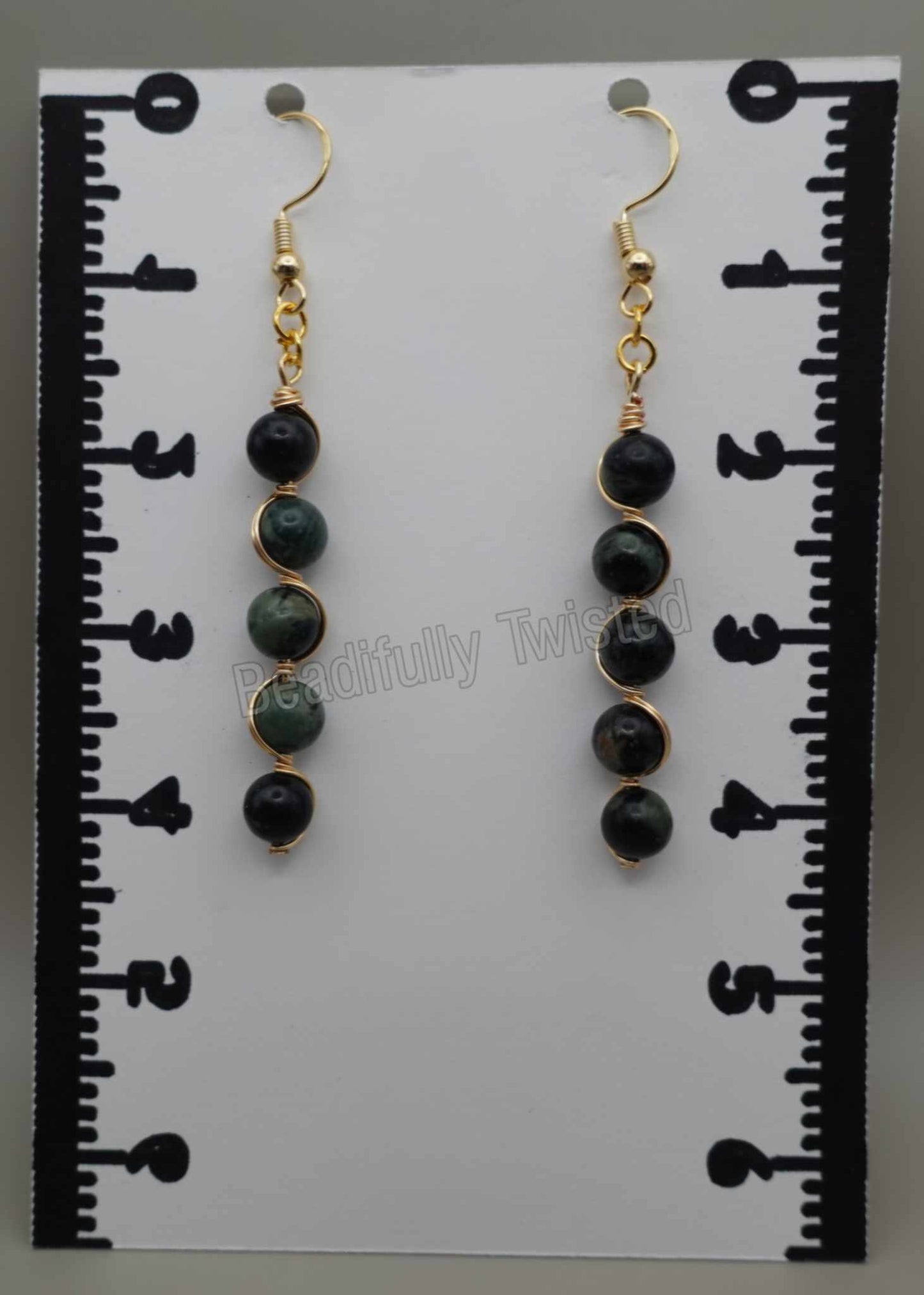 Handcrafted Gemstone Drop Earrings Beautifully Wrapped