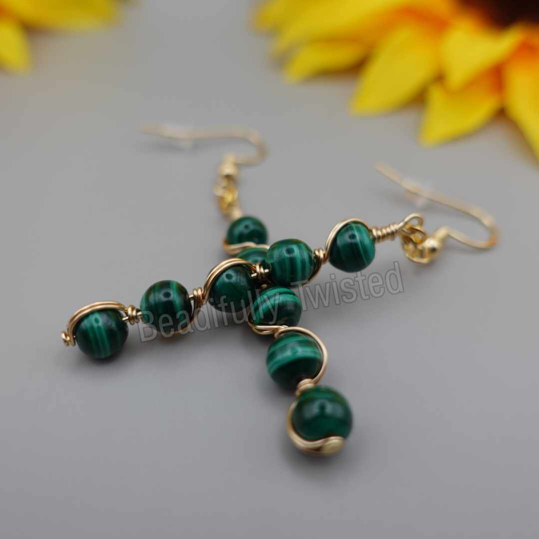 Handcrafted Gemstone Drop Earrings Beautifully Wrapped