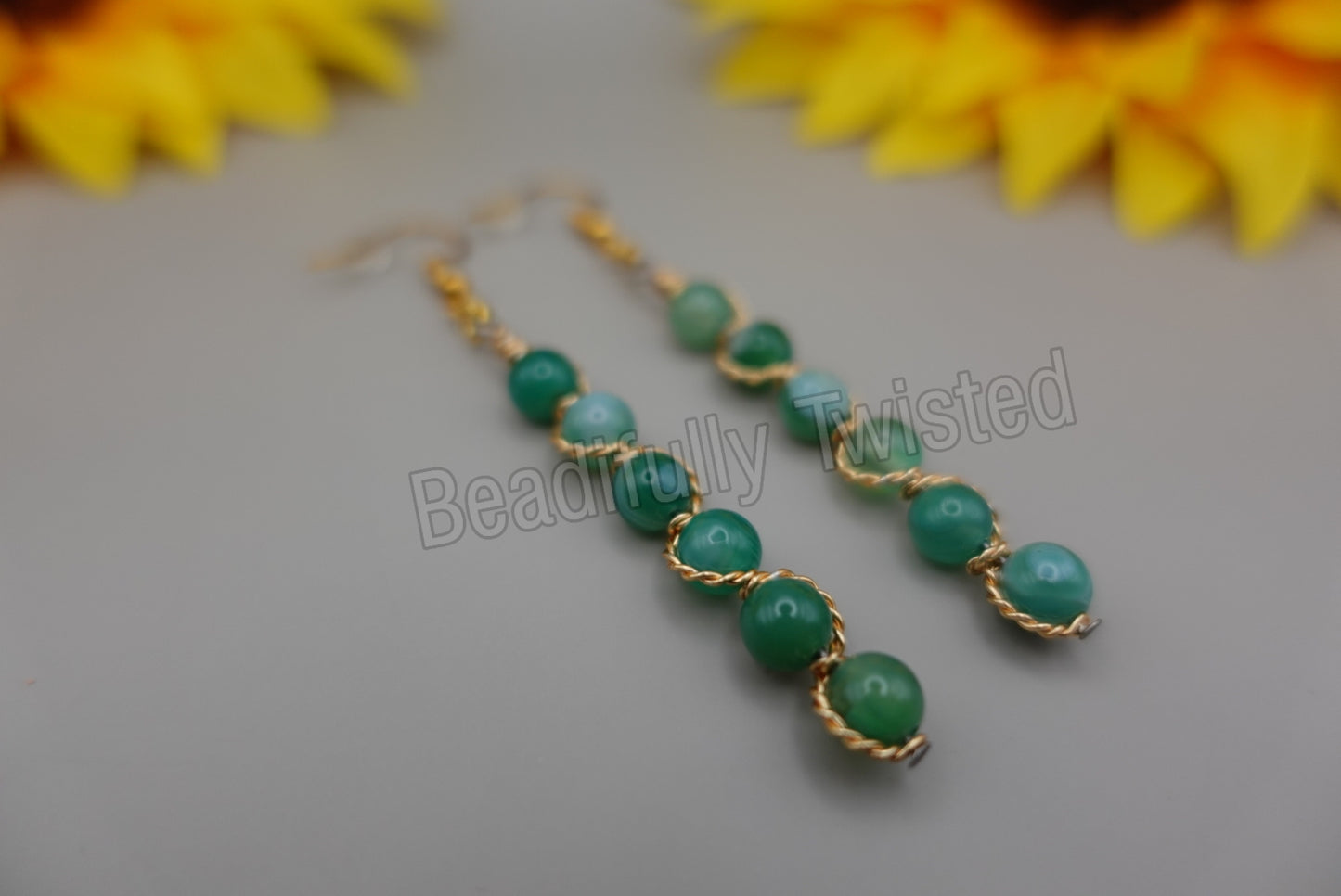 Handmade Wirewrapped Earrings~Gemstones~Dangle Drop