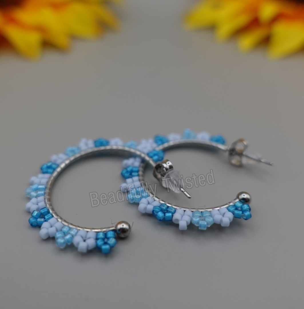 Handmade Delica Bead Half Hoop Earrings