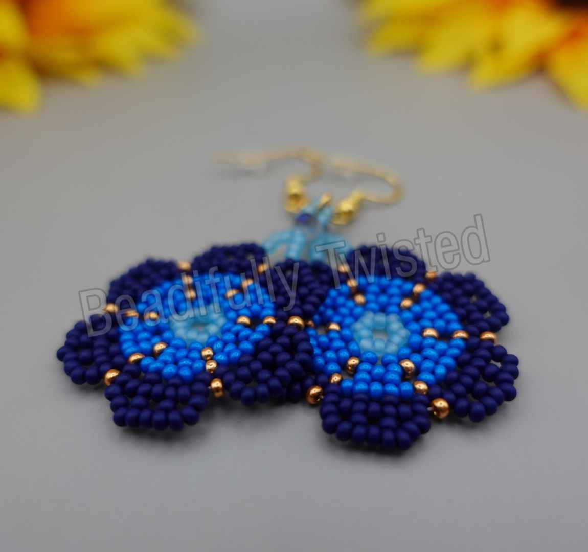 Handmade Floral Dangle Drop Earrings