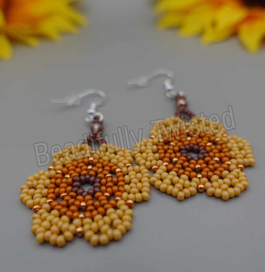 Handmade Floral Dangle Drop Earrings