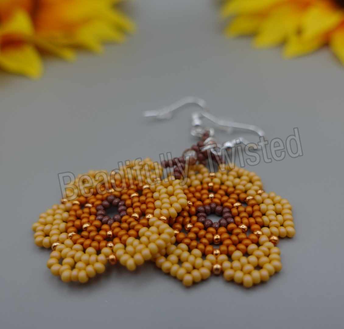 Handmade Floral Dangle Drop Earrings