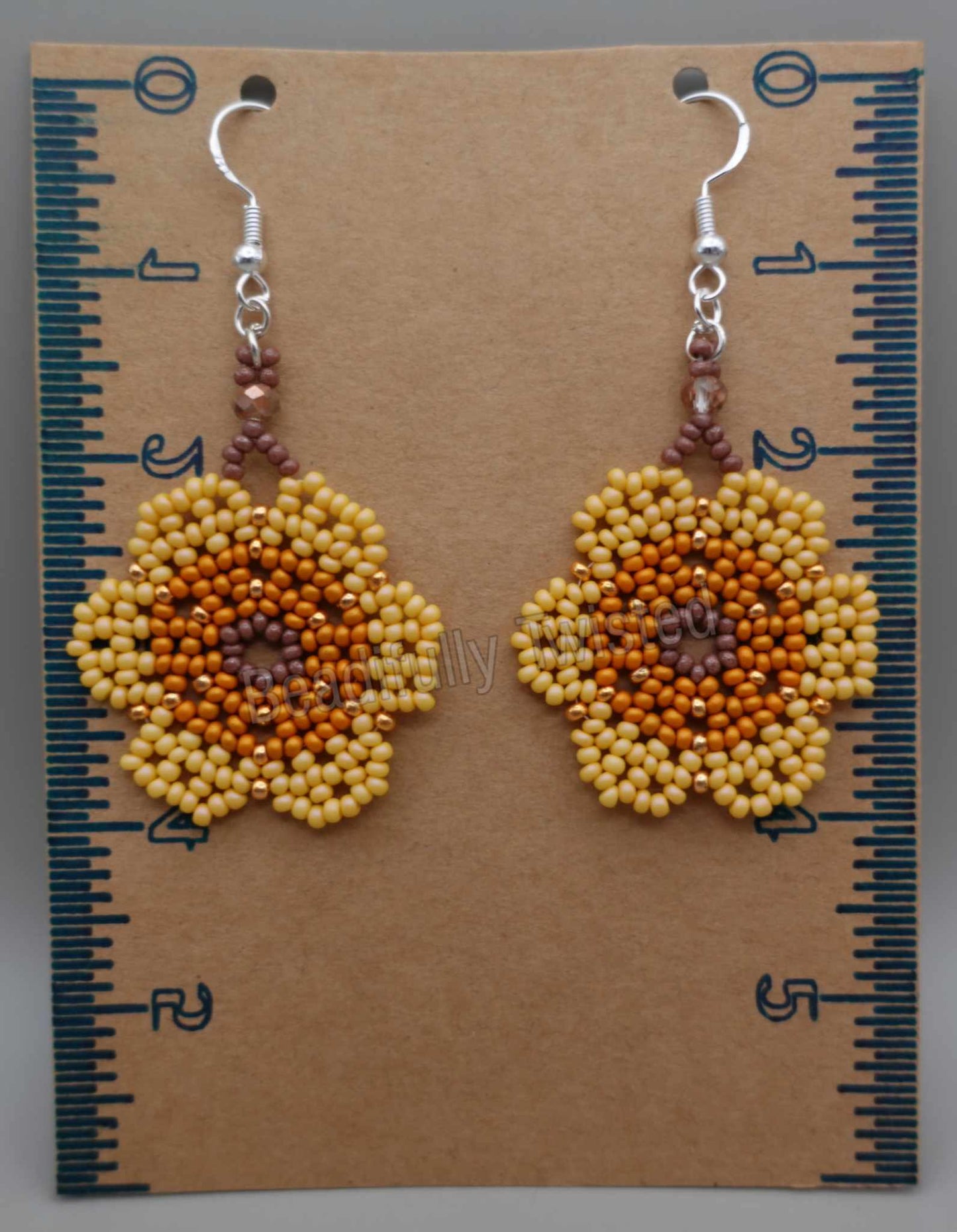 Handmade Floral Dangle Drop Earrings