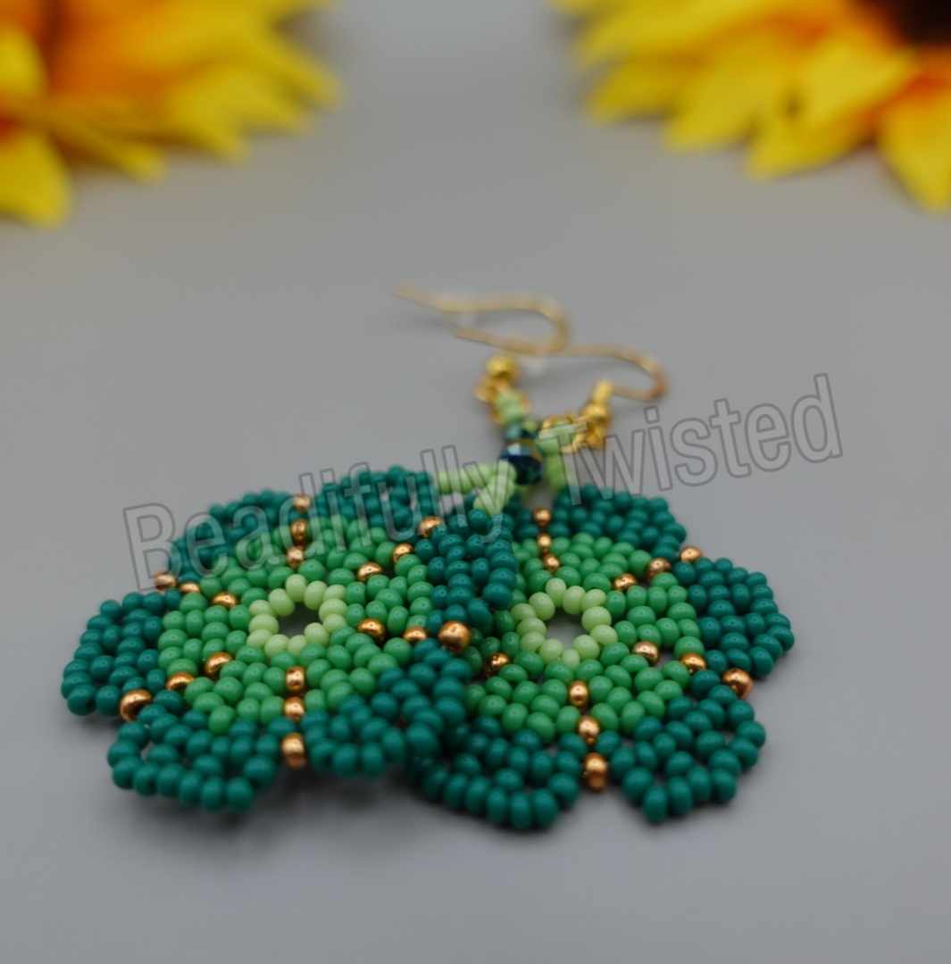 Handmade Floral Dangle Drop Earrings