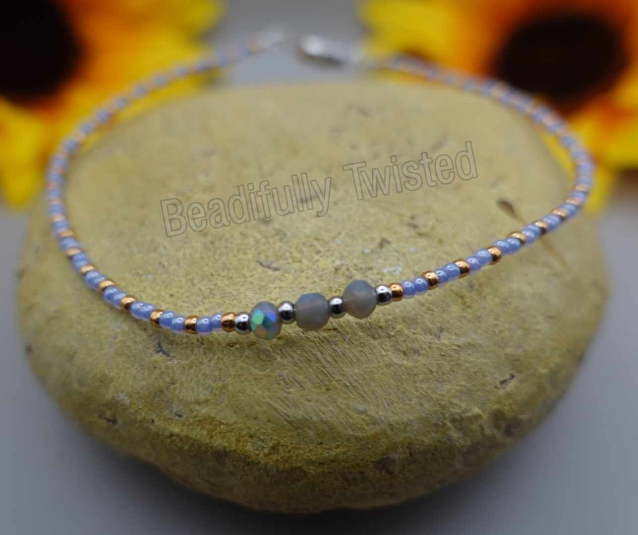 Handmade Wire Anklet~Gemstones~Beads