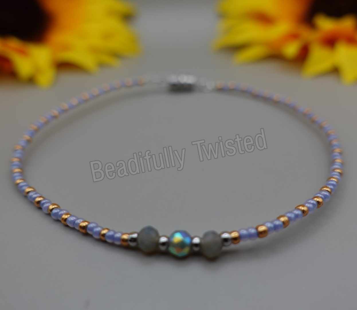 Handmade Wire Anklet~Gemstones~Beads