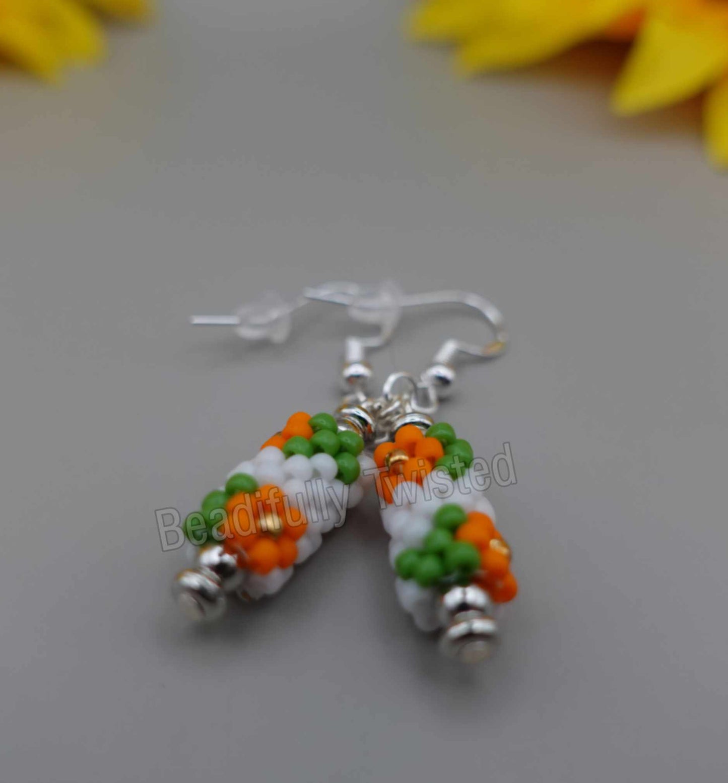 Handmade~Dangle Drop Earrings~Flowers~Valentines day