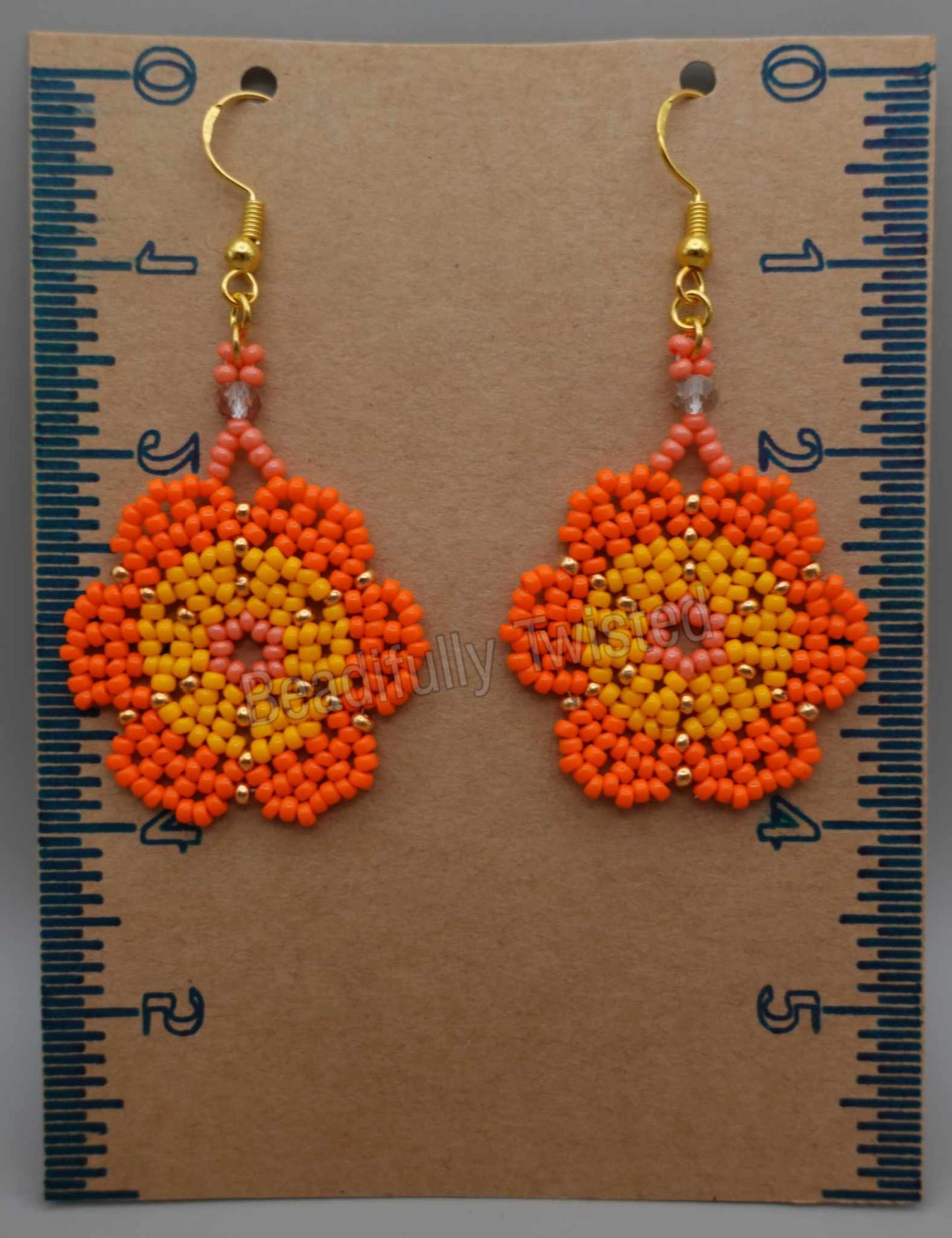 Handmade Floral Dangle Drop Earrings