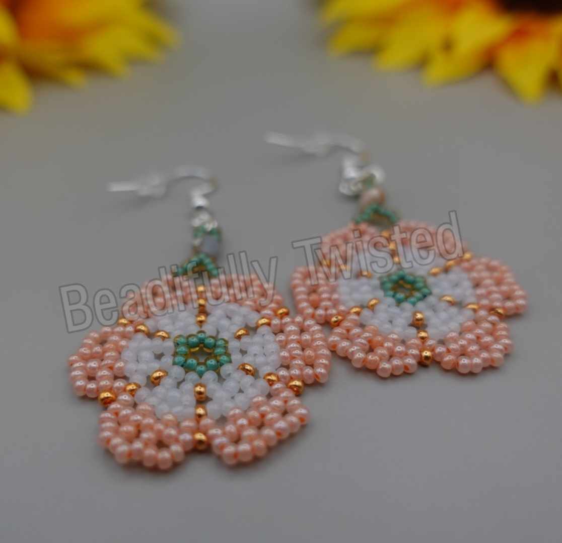 Handmade Floral Dangle Drop Earrings