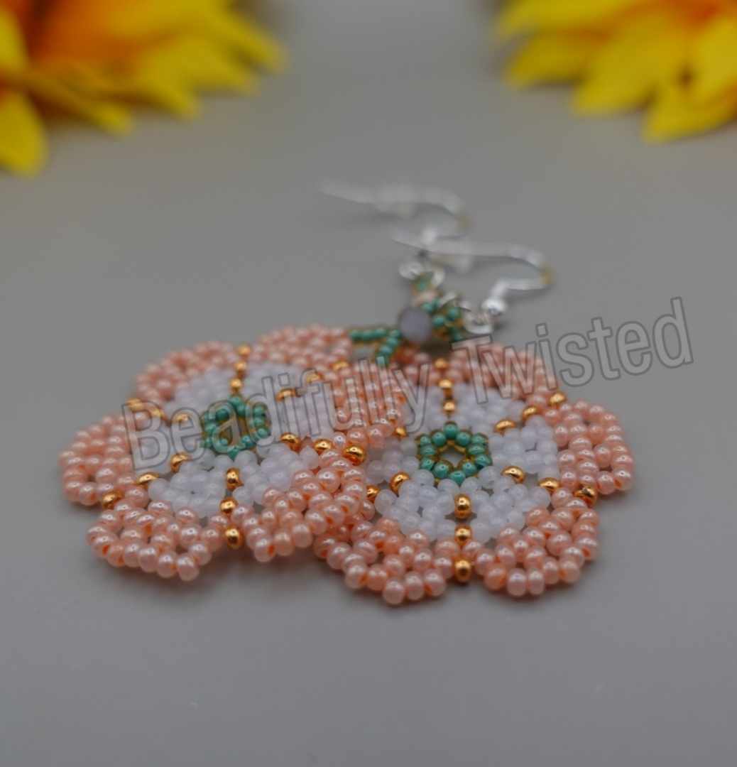 Handmade Floral Dangle Drop Earrings