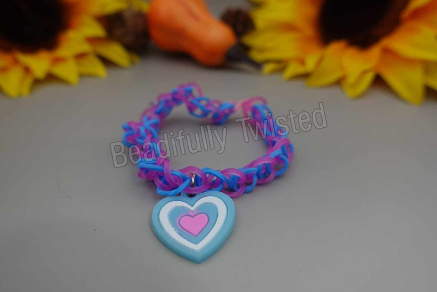 Handmade~Rubber Band Bracelet~Adjustable~Charms