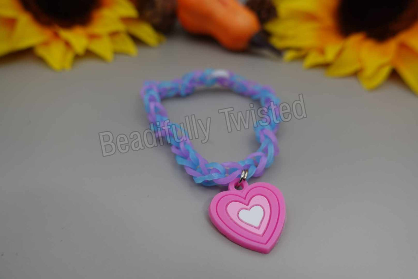 Handmade~Rubber Band Bracelet~Adjustable~Charms