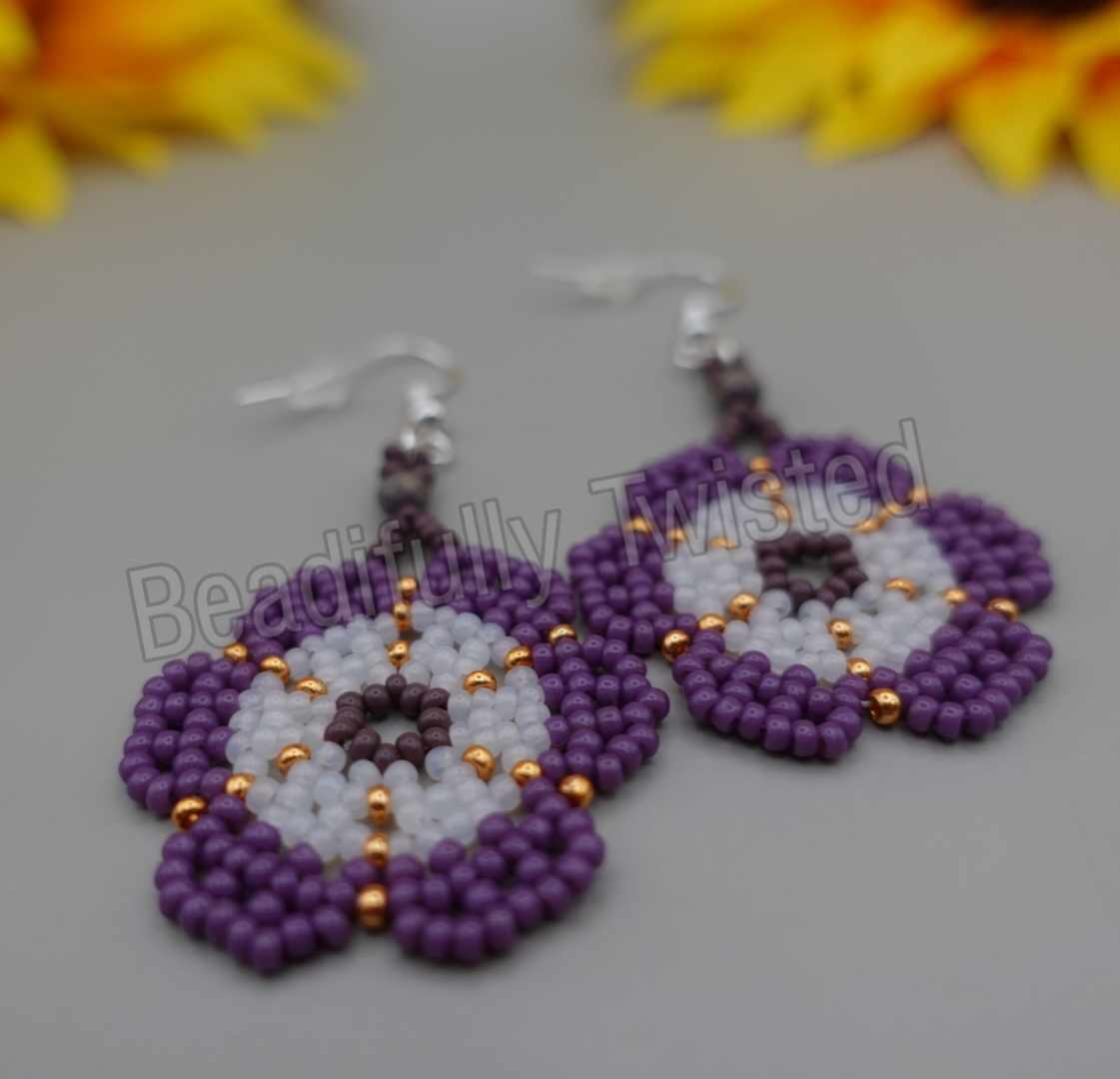 Handmade Floral Dangle Drop Earrings