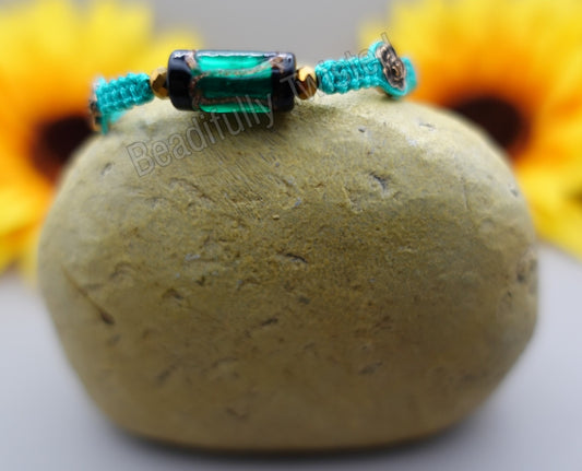 Handmade Macrame Bracelets~Glass Blown~Adjustable