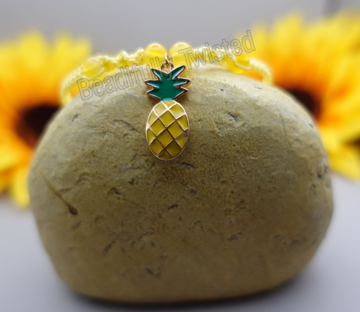 Handmade Macrame Bracelets~Fruit Charms~Glass Beads~Adjustable