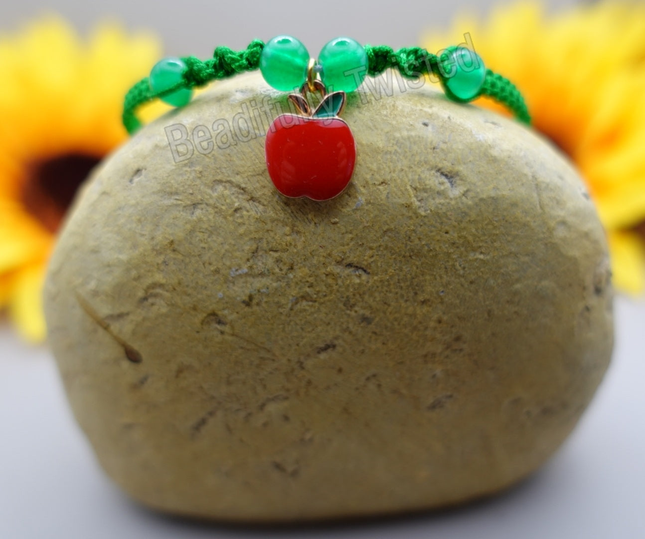 Handmade Macrame Bracelets~Fruit Charms~Glass Beads~Adjustable