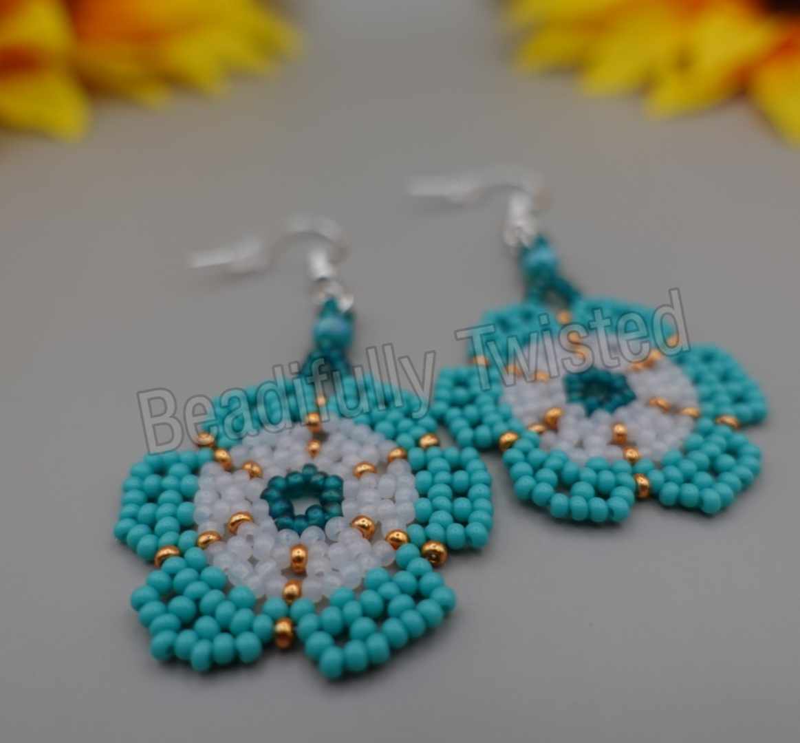 Handmade Floral Dangle Drop Earrings