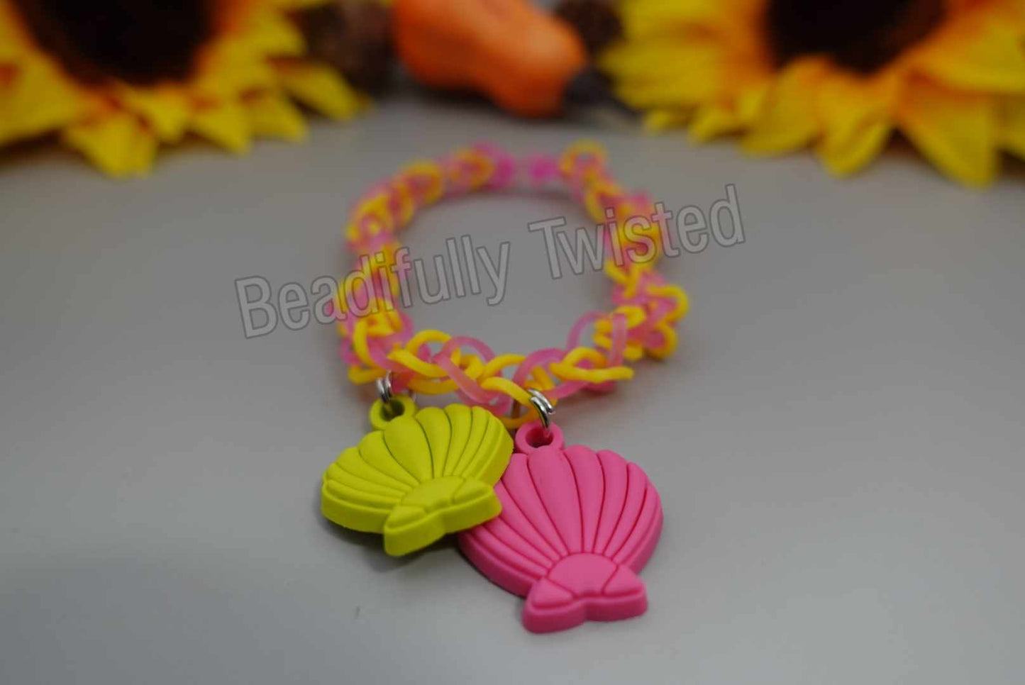 Handmade~Rubber Band Bracelet~Adjustable~Charms